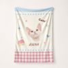 bz-custom-cat-photo-blanket-playroom-gingham Custom Cat Photo Blanket with Name