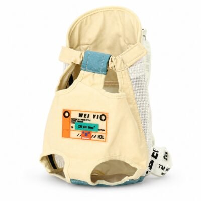 bz-front-pet-carrier-beige-main Beige hands-free front pet carrier backpack, front view