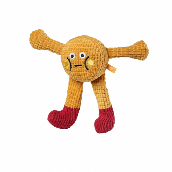exec-bb5c9d13-736b-41df-a9d6-5150a4e2224b Waffle Character textured plush cat toy on a white background