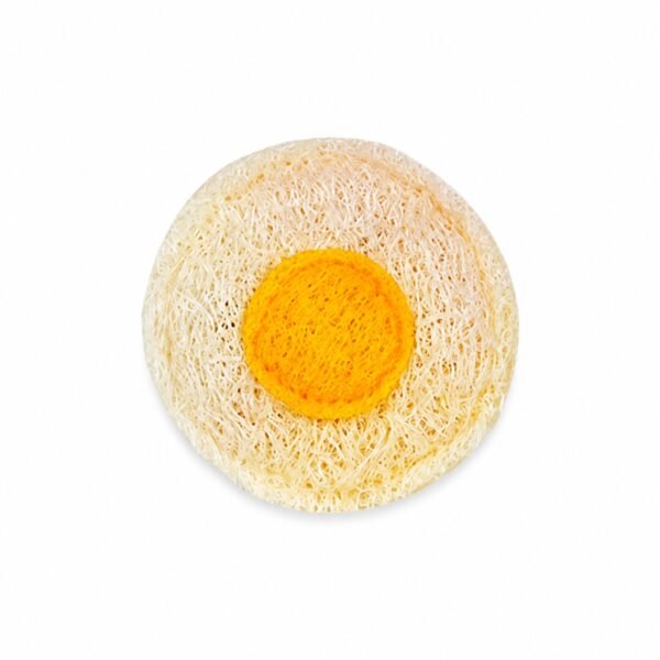 loofah-fried-egg-cat-toy-8x8cm Natural Loofah Cat Toy Collection