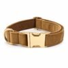 Personalized velvet cat collar in camel