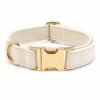 Personalized velvet cat collar in ivory