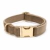 Personalized velvet cat collar in taupe